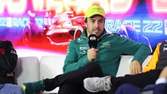 Fernando Alonso.Fernando Alonso en la rueda de prensa previa al GP de Las Vegas