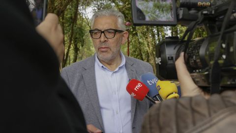El alcalde de Lugo, Miguel Fern&aacute;ndez, durante un acto ayer donde confirm&oacute; que ser&aacute; candidato.