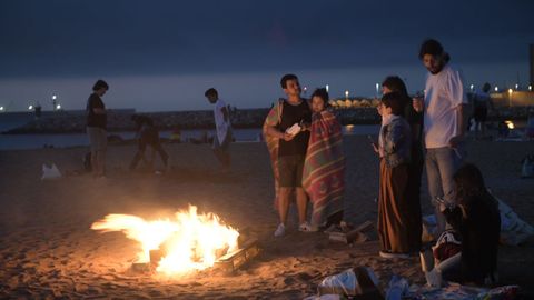 Celebracin de la Noche de San Juan en la playa de Poniente, en Gijn