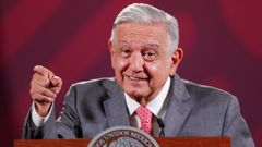 El presidente de M�xico, Andr�s Manuel L�pez Obrador, en una rueda de prensa en el Palacio Nacional, situado en Ciudad de M�xico.
