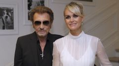 Johnny Hallyday y su esposa Laeticia