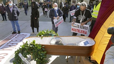La manifestacin de los hosteleros en Pontevedra