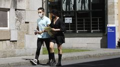 Estudiantes en el campus de Esteiro, perteneciente a la Universidad de A Coru�a 