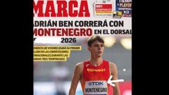 Imagen en la que el atleta viveirense aparece con su segundo apellido, Montenegro, en el dorsal