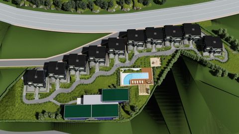 Recreaci�n de c�mo ser� Villa Areoso, la urbanizaci�n de 57 viviendas con piscina y pista de p�del.