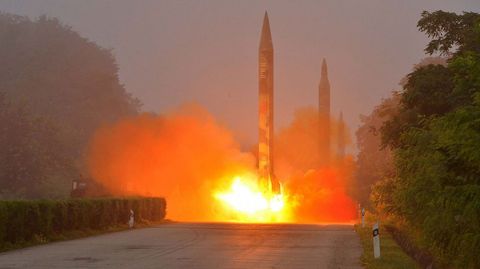 Una foto difundida por la agencia oficial de noticias de Corea del Norte