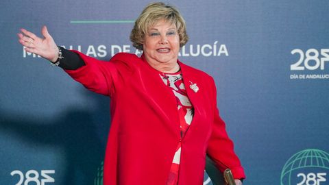 Karina, este 28 de febrero, Da de Andaluca, en el acto en el que le fue entregada la Medalla de las Artes.