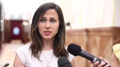 La secretaria general de Podemos, Ione Belarra, esta semana en el Congreso
