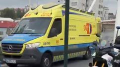 Ambulancia en el lugar del atropello en San Crist�bal