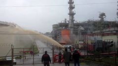 Simulacro en la refiner�a de Repsol en Bens