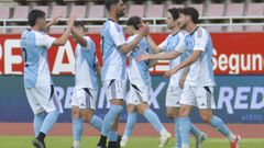 Los jugadores del Compos celebran uno de los goles