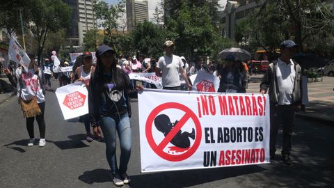 Manifestaci�n cat�lica contra el aborto en La Paz