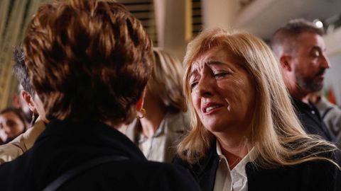 Familiares de las víctimas, durante el homenaje