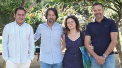 Jorge Sieiro, Alfonso Vzquez, Beatriz Arjona y Rafael Cotelo, en la Praza da Ferrera de Pontevedra, son parte del equipo directivo de la UNED en Pontevedra