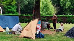 Acampada en el parque Isabel la Cat�lica
