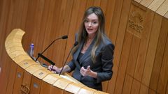 La conselleira de Pol�tica Social, Fabiola Garc�a, este martes en el Parlamento