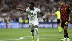 Vinicius Junior.Vinicius Junior celebra su gol para el Real Madrid con el Manchester City