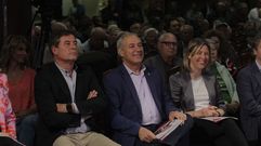 Xos� Ram�n G�mez Besteiro, Jos� Tom� y Pilar Garc�a Porto en el mitin central del PSOE de Monforte en la campa�a de las elecciones municipales del 2023