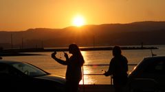 Momento da tardi�a, no que comeza a p�rse o sol en Ribeira