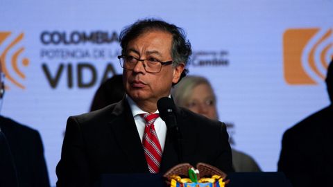El presidente de Colombia, Gustavo Petro, el jueves despu�s de asistir a una reuni�n del Consejo de Seguridad de la ONU.