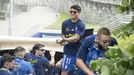 Colombatto, durante la celebraci�n del ascenso del Real Oviedo