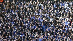 Aficionados del Schalke durante un partido de la Bundesliga