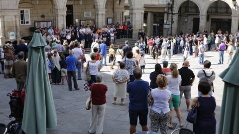 Barcelona Ourense.Concentracion en Ourense de repulsa por los atentados de Barcelona y minuto de silencio por las vctimas