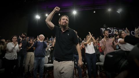 Pablo Iglesias en su mitin de campaa en A Corua