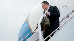 Mike Pompeo, durante su viaje a Corea del Norte