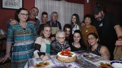 Pilar Pe�a, junto a su familia en A Merca