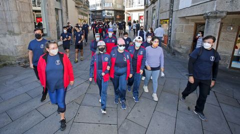 SALIDA DE LA CAMINATA PROTEGEMOS LOS CAMINOS, CON REPRESENTANTES DE LA  POLICA NACIONAL Y DE LA ASOCIACIN DE DISCAPACITADOS INTEECTUALES VIRGEN DE LA O-MENDEZ NUEZ