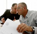 Jos� Antonio Mi�ones y Manuel Rodr�guez, en un pleno.