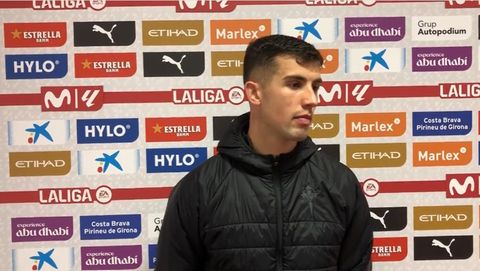 El jugador de Celta Carlos Dom�nguez, tras el partido ante el Girona.
