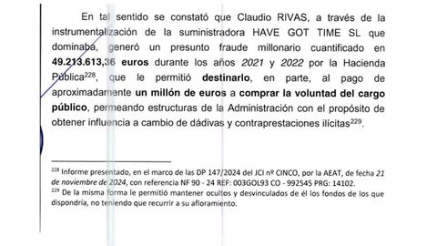 Parte del informe que la UCO entreg al juez Pedraz