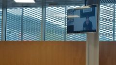 Carlos P�rez, por videoconferencia desde la c�rcel en uno de los juicios que ha tenido en Ourense