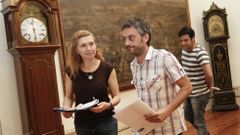 Maria Eugenia Vieito con Xulio Ferreiro en una rueda de prensa 