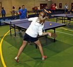 Partida en la Escuela de tenis de mesa de Monte Porreiro. 
