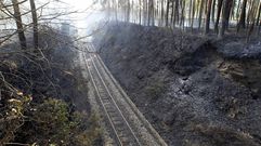 Panorama tras un incendio en El Franco (Asturias)