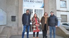 Carlos Medina, director de la EPA Río Lérez de Pontevedra; Charo Vidal, exprofesora del centro; Begoña Iglesias, orientadora del centro; y Santiago Cruz, autor de la tesis