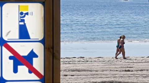 Ba�istas en la playa de Silgar, Sanxenxo