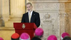 Felipe VI, durante su discurso