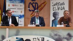 Carlos Garc�a, Miguel Cardenal y Daniel Garc�a, en la presentaci�n del campeonato en el CSD