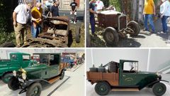 Arriba el estado anterior y abajo el actual del coche De Dion-Bouton, de Xuvia.