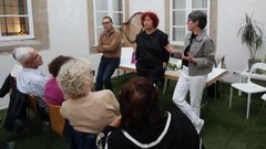 Xes�s Dom�nguez Dono, Ana Roman� e Mar�a Xes�s Nogueira, durante a presentaci�n da biograf�a de Bego�a Caama�o