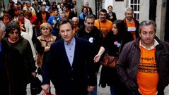 Los afectados por las preferentes acompa�an a Xulio Vicente al juicio por faltas