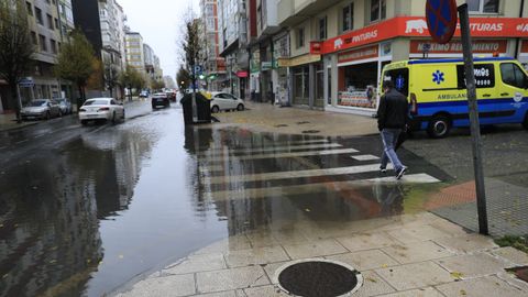 Inundaciones en la Avenida da Coruña de Lugo