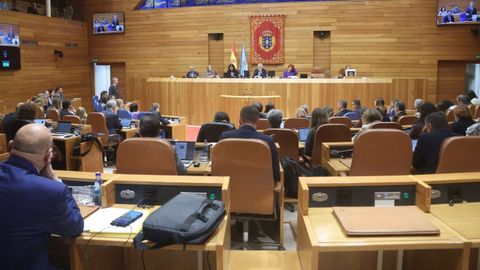 Imagen del Parlamento de Galicia en un pleno, a principios del mes de diciembre.