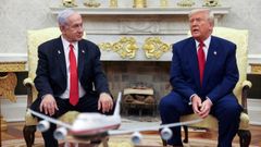 Netanyahu durante su reunin con Trump en el despacho oval el pasado abril.