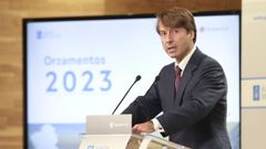 El conselleiro de Facenda, Miguel Corgos, presentando las cuentas del 2023, en octubre del ao pasado.