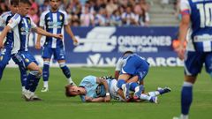 Los c�lticos -en la imagen, �scar Marcos- est�n viviendo un aprendizaje continuo en esta fase de ascenso a Segunda.